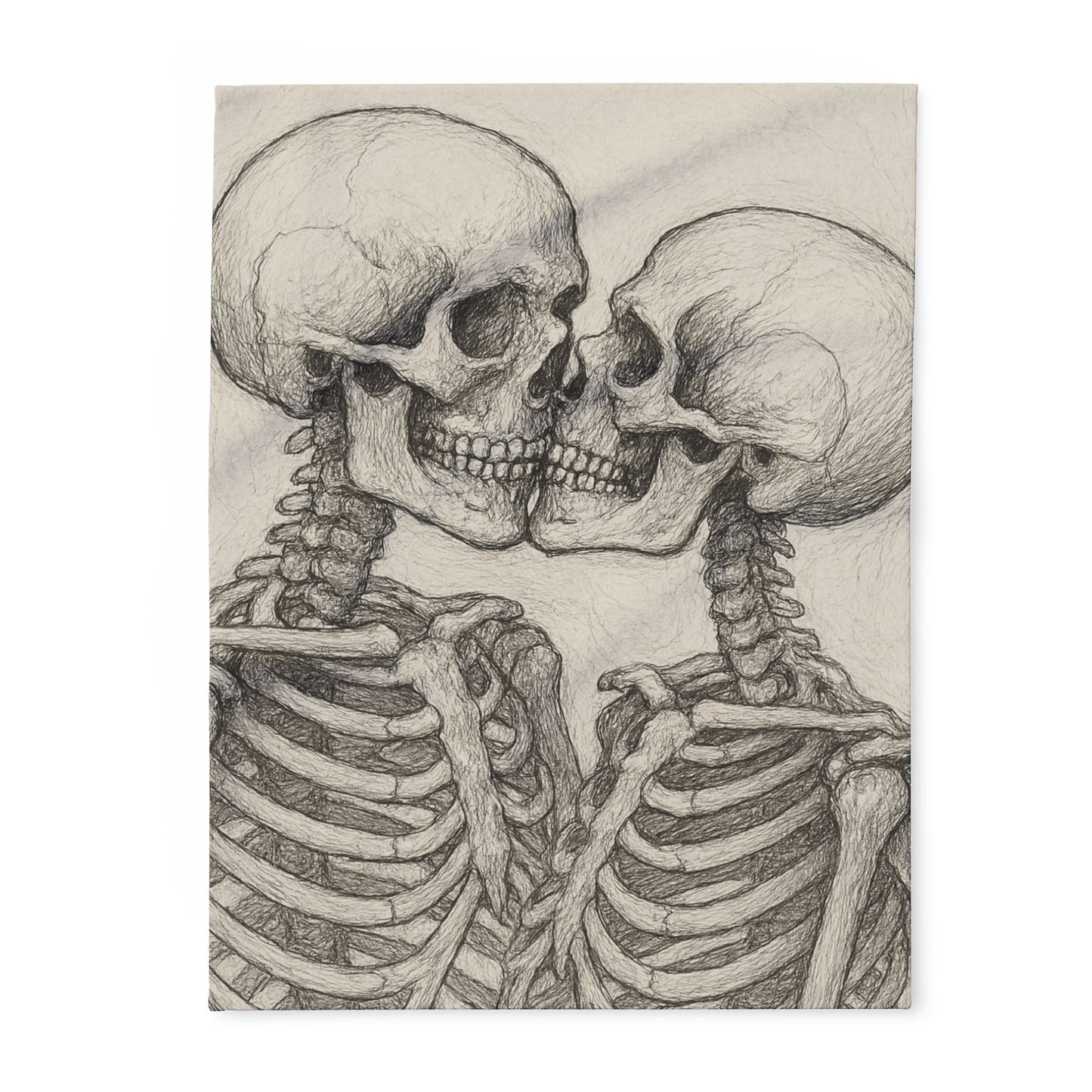 Fleece Blanket - Skeletons Kiss-Couch Throw and Snuggle Blanket