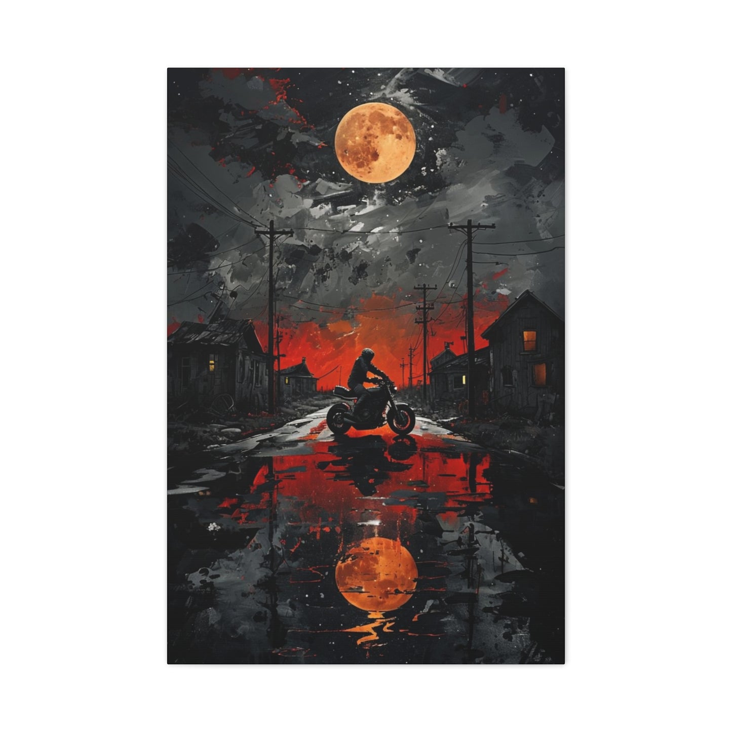 Wall Art - Motorcycle at Sunset-Matte Canvas for Biker Enthusiasts