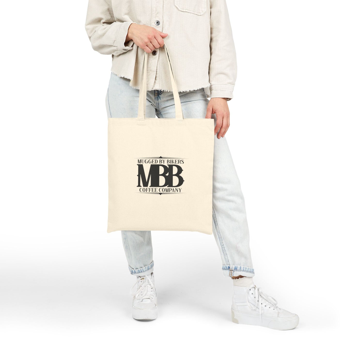 Edgy Biker Tote Bag, Stylish Canvas Bag, Coffee Lovers Tote, Gift for Bikers, Chic Reusable Shopping Bag