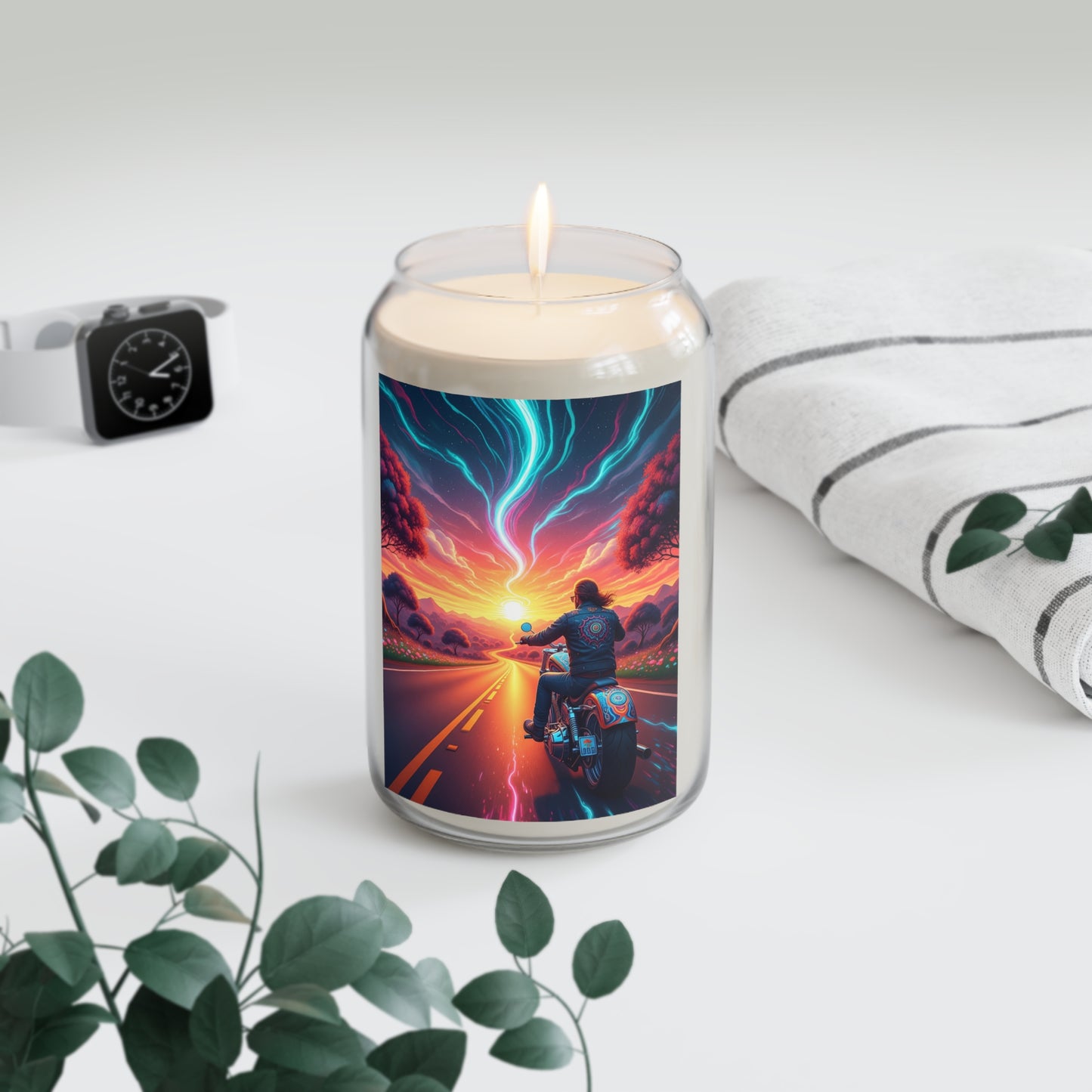 Scented Candle with Motorcycle Sunset Design, Aromatherapy Gift for Bikers, Home Decor for Relaxation, Unique Candle for Men, Road [...]