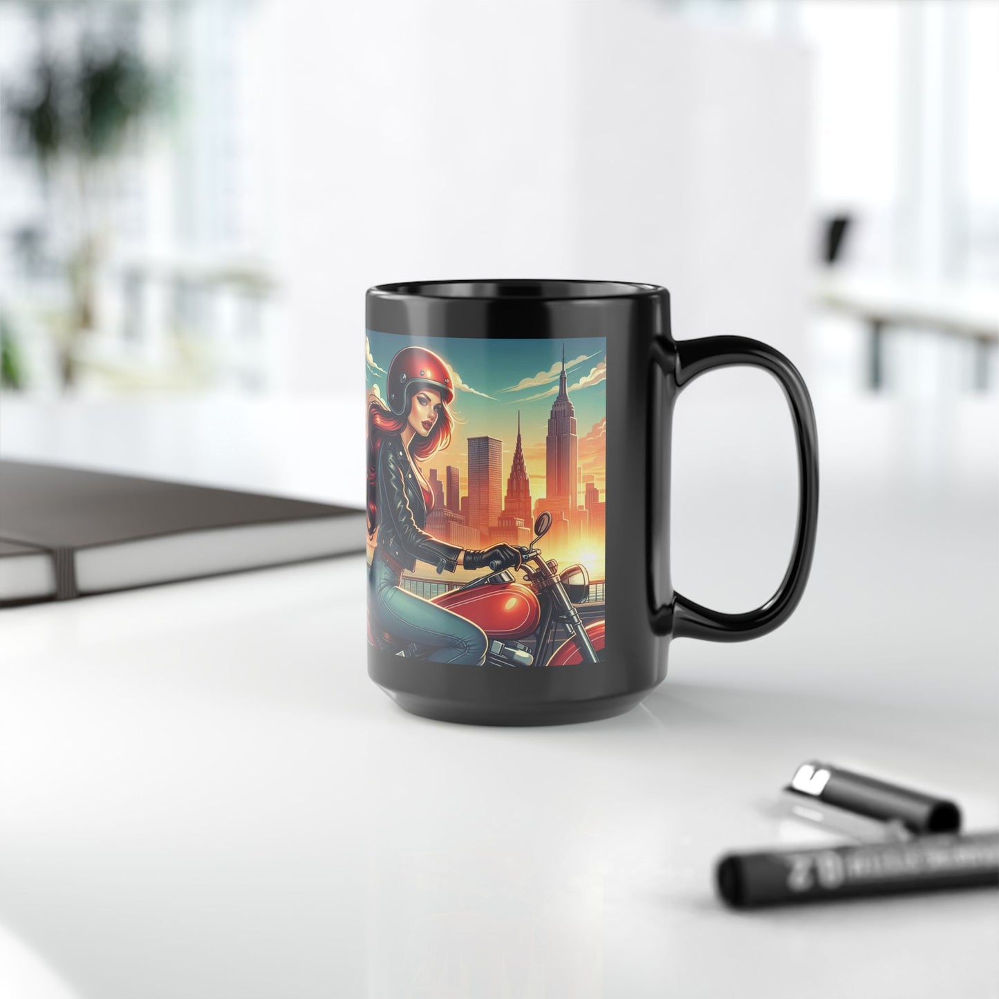 Mug-Pin Up Biker Coffee Cup - Unique Gift for Bikers