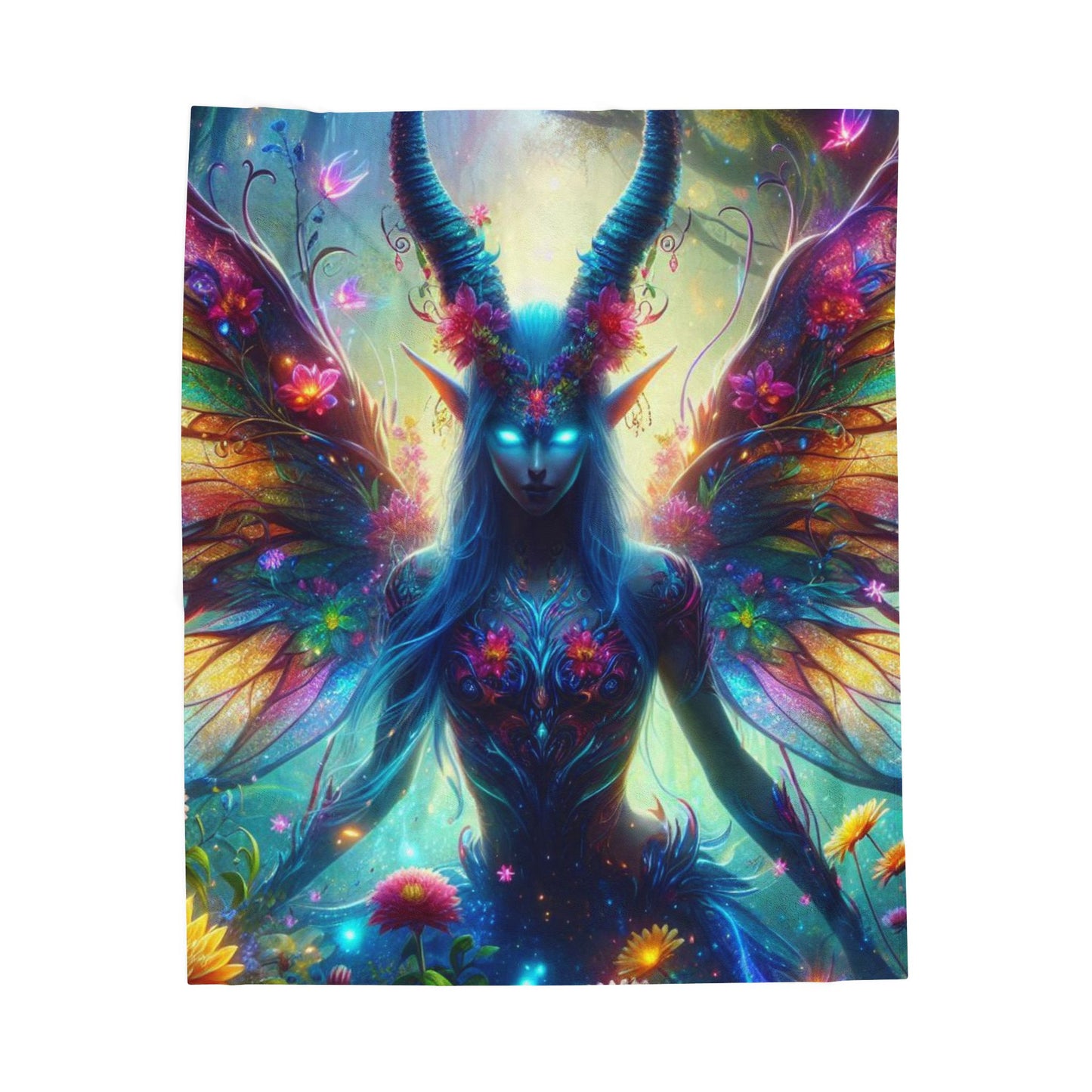 Nature Spirit Plush Blanket – Boho Spiritual Wall Art Throw for Mystical Decor