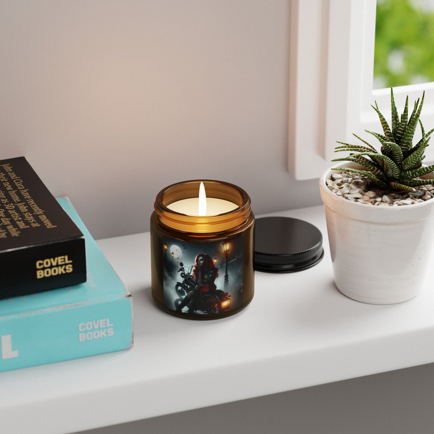 Rebellious Spirit Scented Candle - Cozy Vibes, Perfect for Home Decor, Gifts, Aromatherapy, Halloween Decor, Motorcycle Lover's Candle