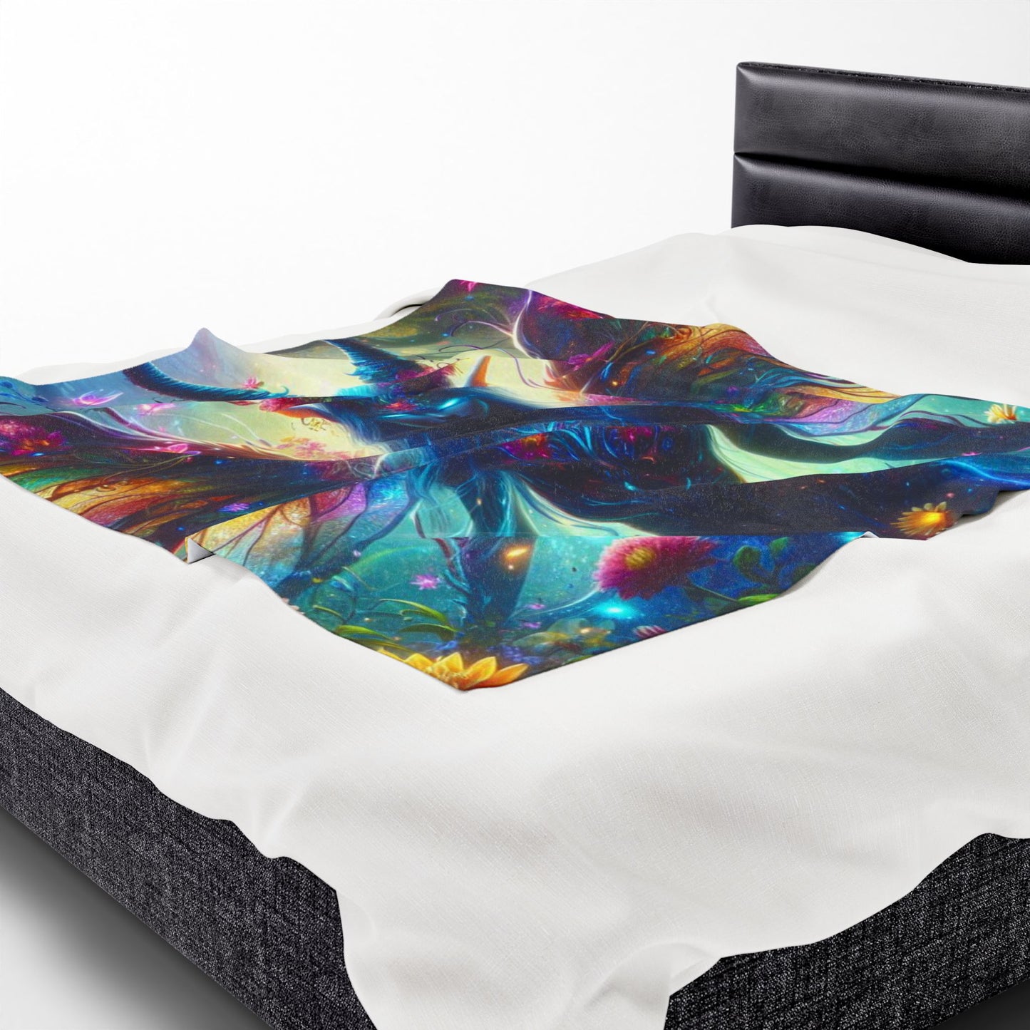 Nature Spirit Plush Blanket – Boho Spiritual Wall Art Throw for Mystical Decor
