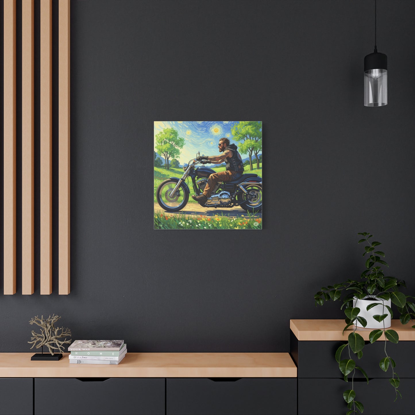 Motorcycle Art Canvas, Biker Wall Decor, Living Room Art, Father's Day Gift, Man Cave Decor, Motorcycle Lover Gift, Modern Home Decor