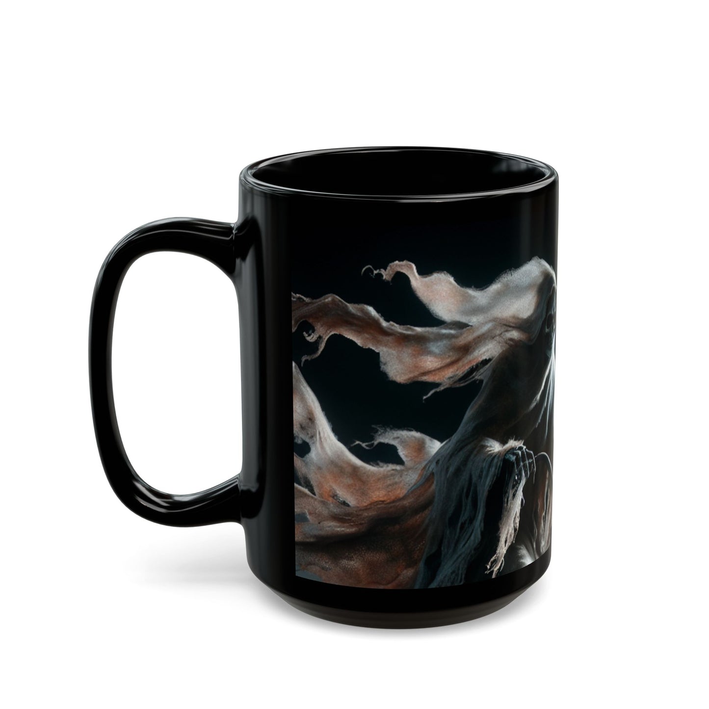 Gothic Moonlit Grim Reaper Mug, Halloween Decor, Coffee Cup for Spooky Lovers, Gift for Horror Fans, Unique Gothic Drinkware