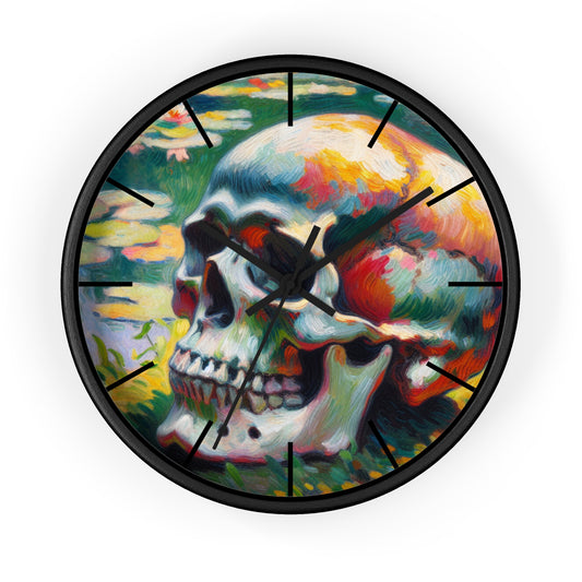 Colorful Skull Art Wall Clock, Unique Home Decor, Gothic Decor, Artistic Timepiece, Gift for Halloween, Quirky Office Accent