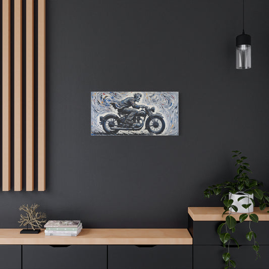 Vintage Motorcycle Canvas Art - Stretched Matte Wall Decor