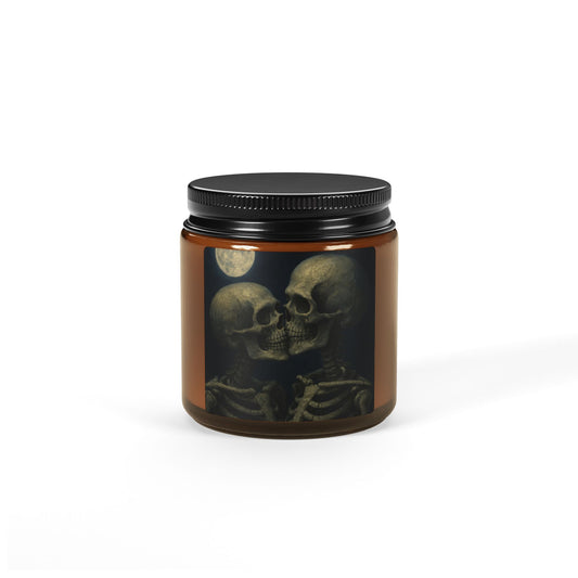 Romantic Skeletons Scented Soy Candle, Halloween Decor, Gothic Candle, Unique Gift, Home Fragrance, Aromatherapy Candle
