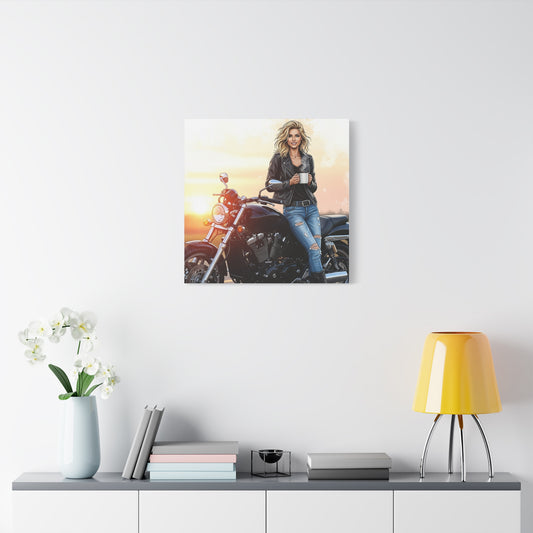 Motorcycle Wall Art Print, Matte Canvas, Biker Decor, Gift for Motorcycle Lovers, Motorcycle Artwork, Home Decor