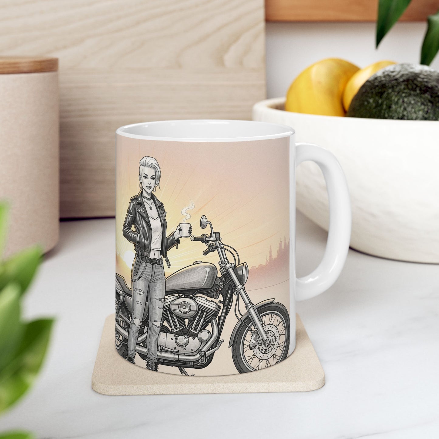 Stylish Motorcycle Mug - Perfect Gift for Bikers, Bike Lovers, Coffee Enthusiasts, or Road Trip Vibes, 11oz, 15oz
