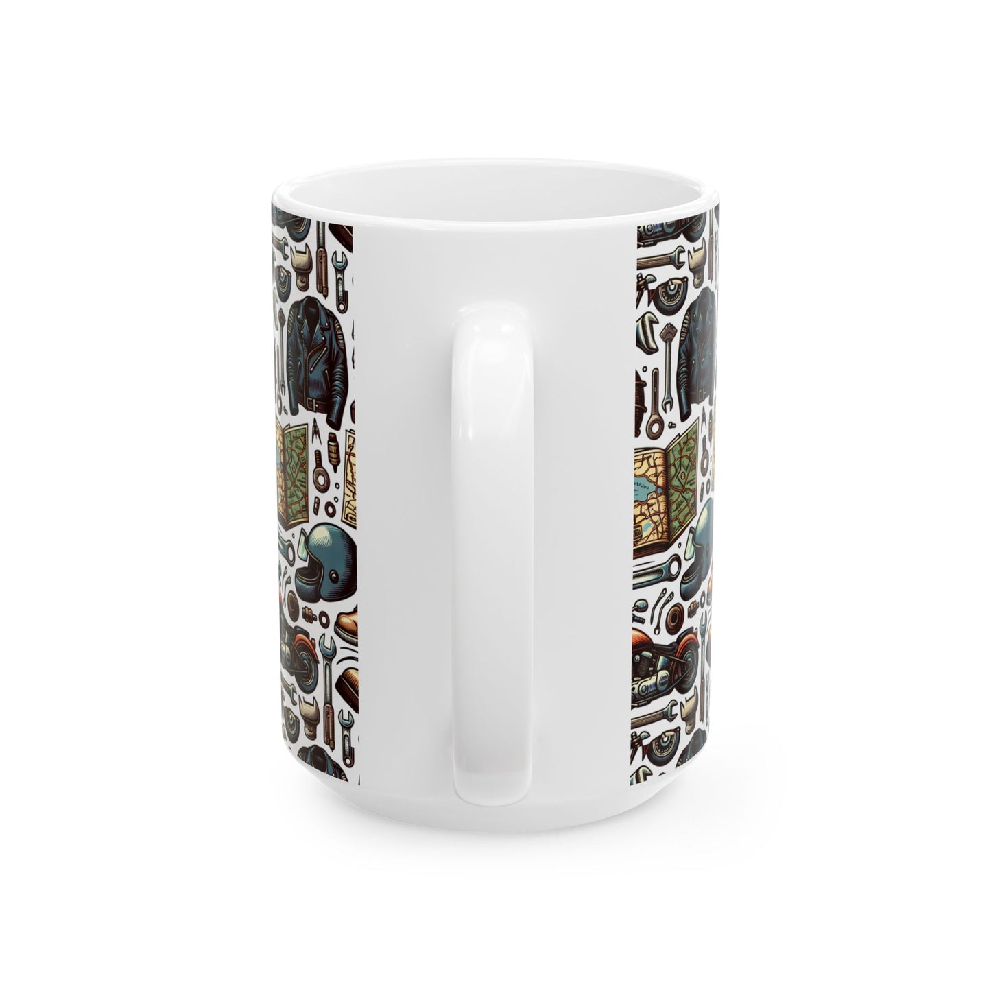 Mug - Bikers Garage Collage- Ceramic Coffee Mug -Father's Day Gift