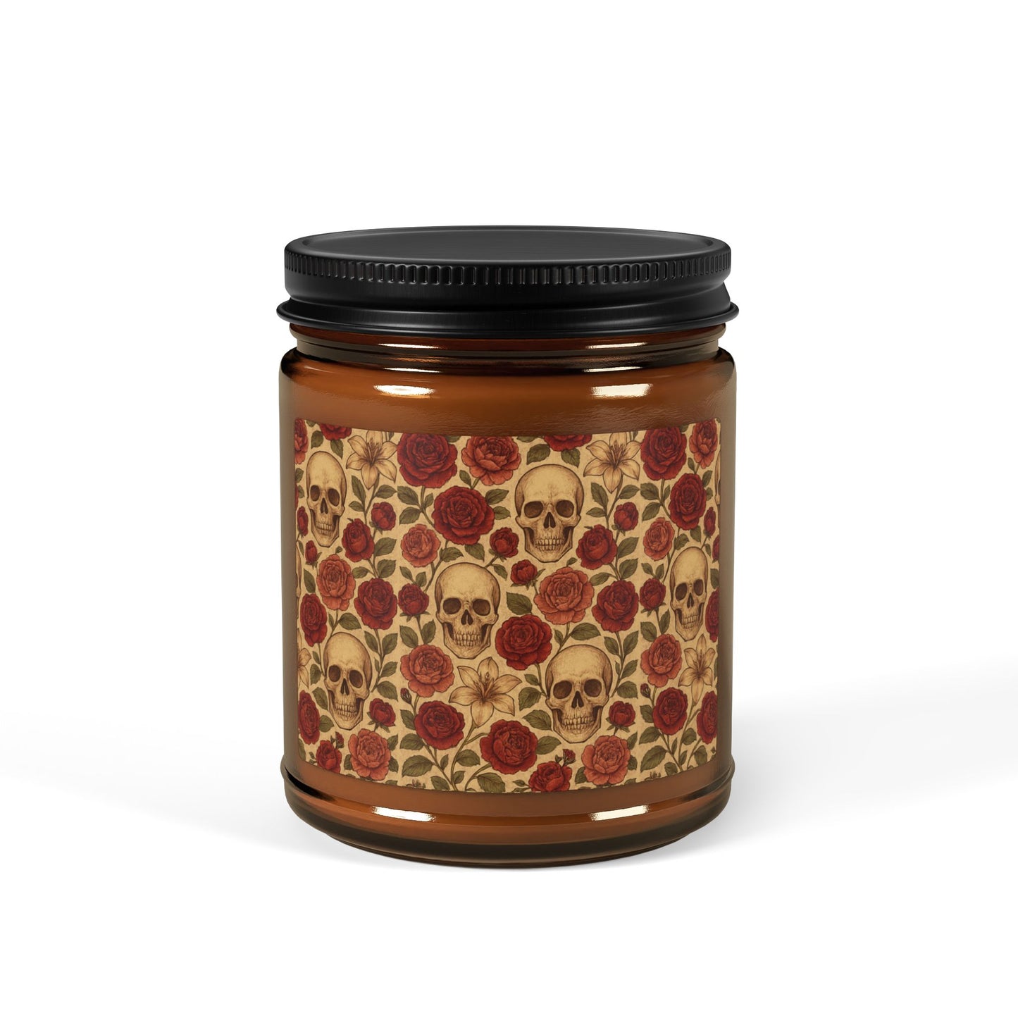 Scented Soy Candle with Skull Design, Halloween Decor, Cozy Gift, Home Fragrance, Unique Gift for Her, Autumn Vibes