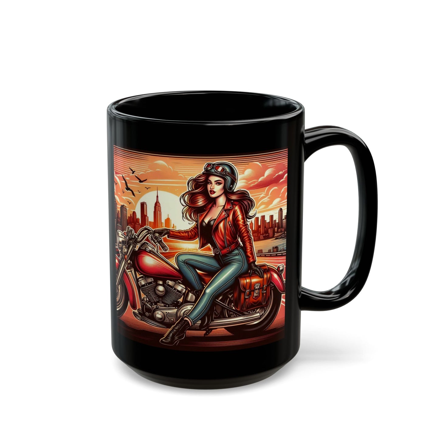 Mug-Pin Up Girl Coffee Cup - Unique Gift for Motorcycle Riders