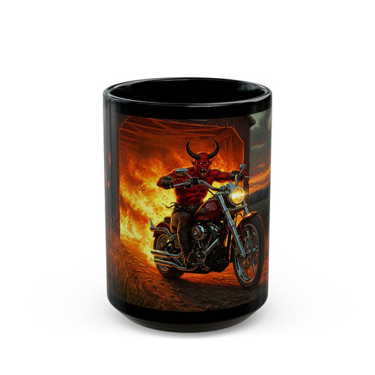 Bold Biker Demon Skull Mug – Motorcycle Coffee Cup for Riders & Enthusiasts