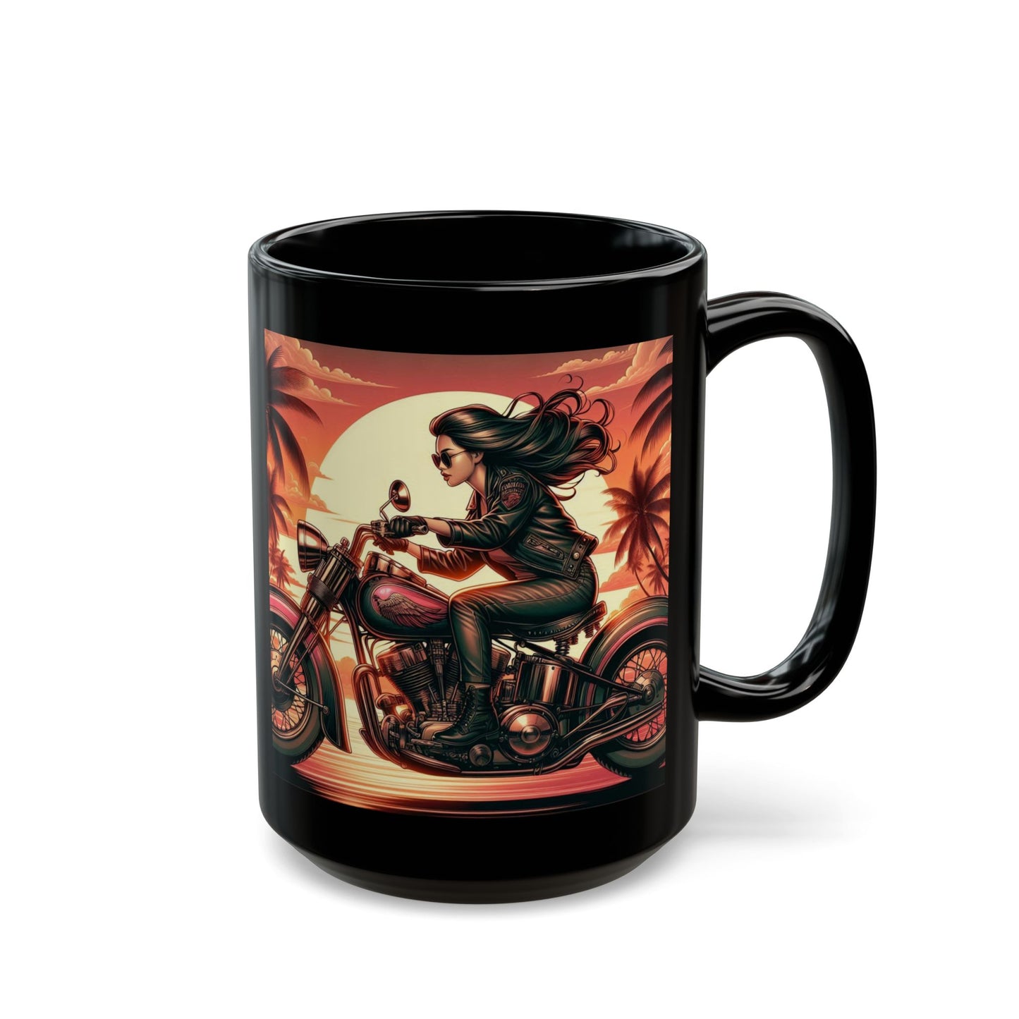 Mug-Pin Up Girl at the Beach Coffee Cup - Unique Gift for Bikers