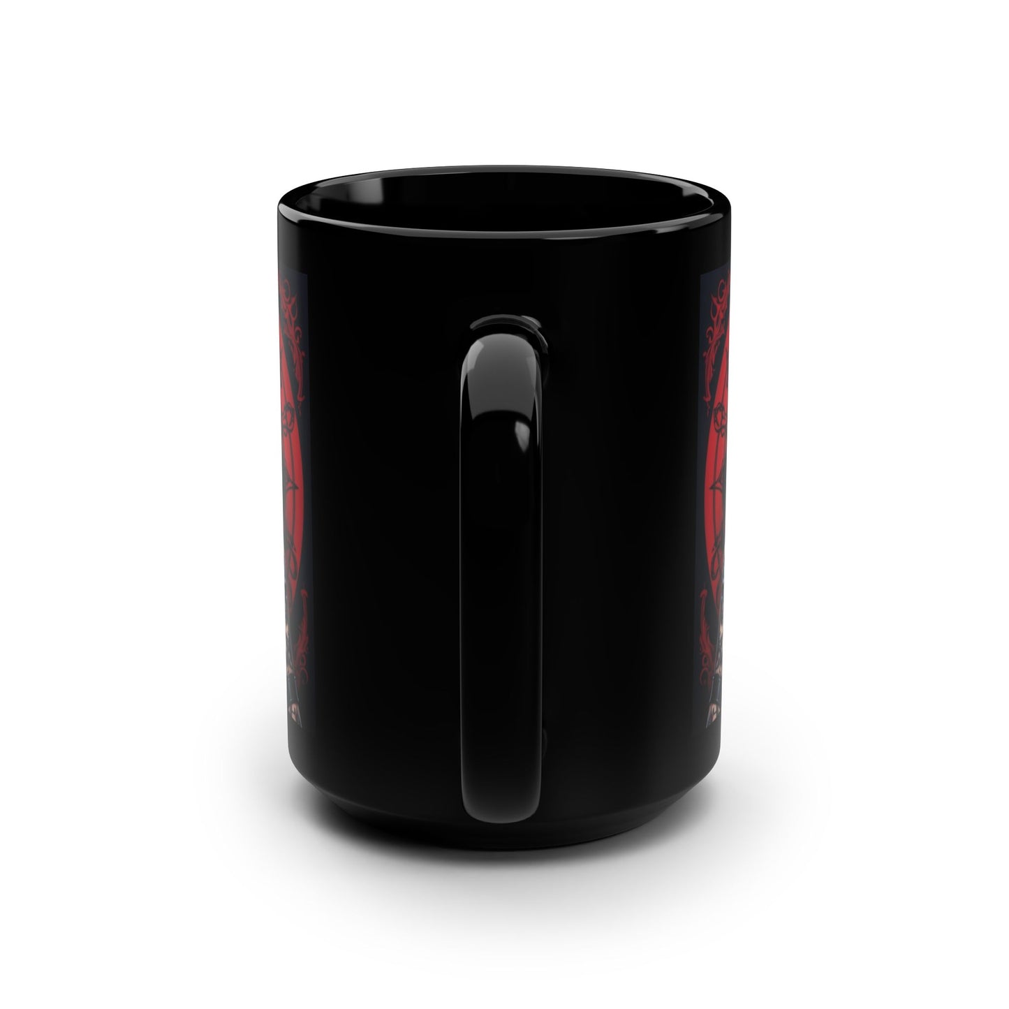 Mug - Gothic Pinup Girl Design-Edgy Unique Cup 15oz Black Drink Mug