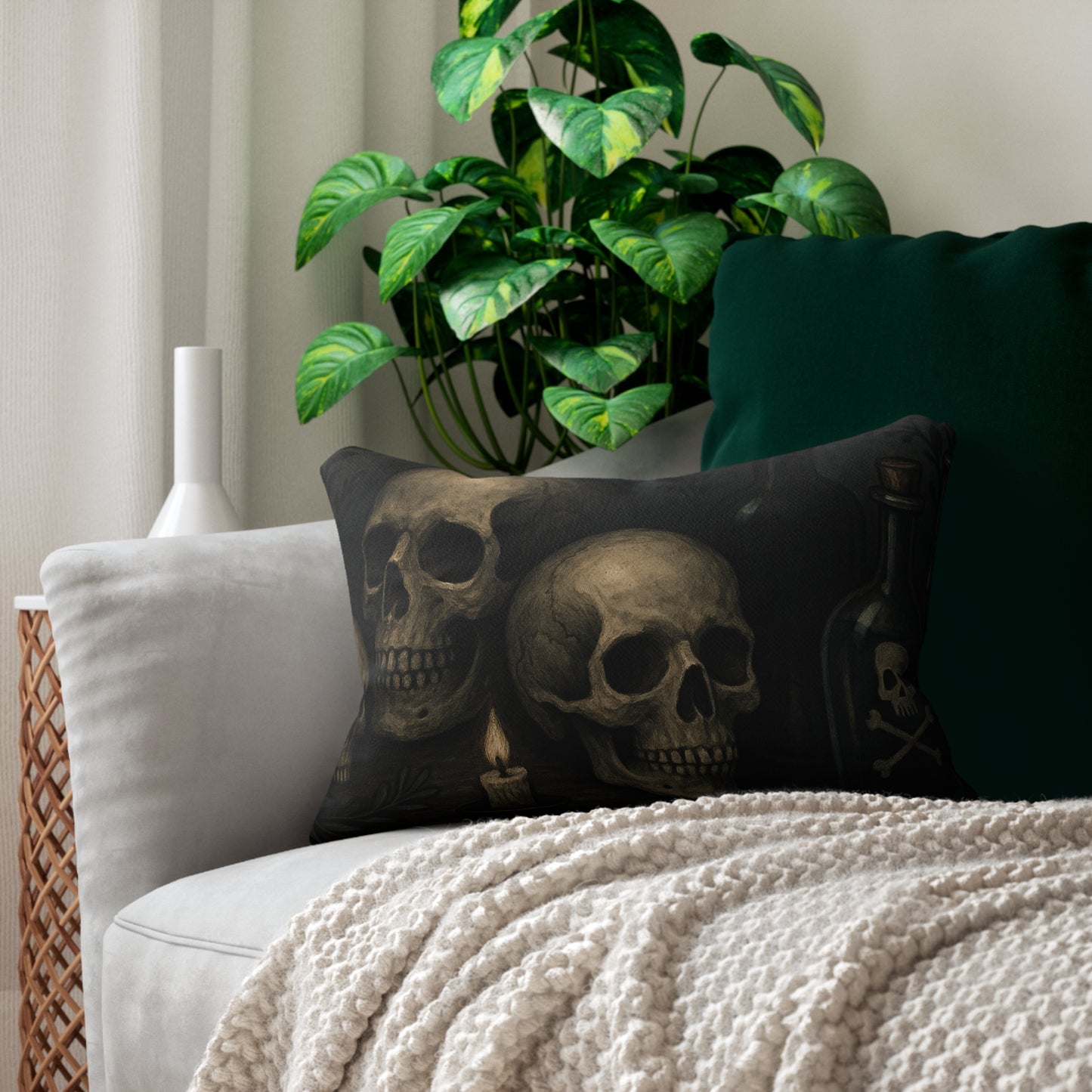 Gothic Skull & Bat Lumbar Pillow, Halloween Decor, Gothic Homeware, Spooky Cushion, Unique Gift for Gothic Enthusiasts, Dark Aesthetic [...]