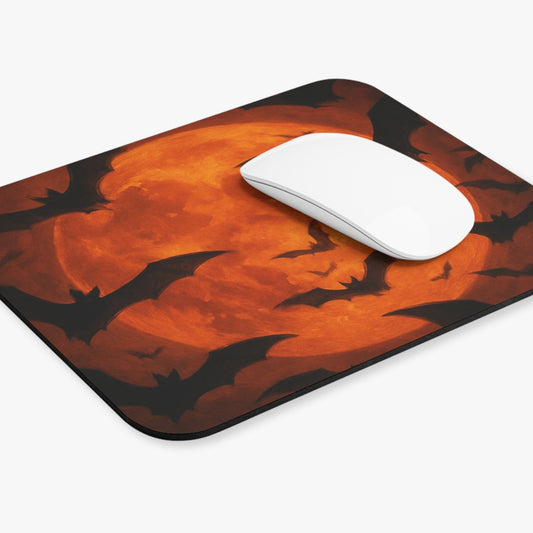 Halloween Bat Mouse Pad, Spooky Mouse Mat for Office, Autumn Decor, Gifts for Gamers, Halloween Decor, Witchy Work Space