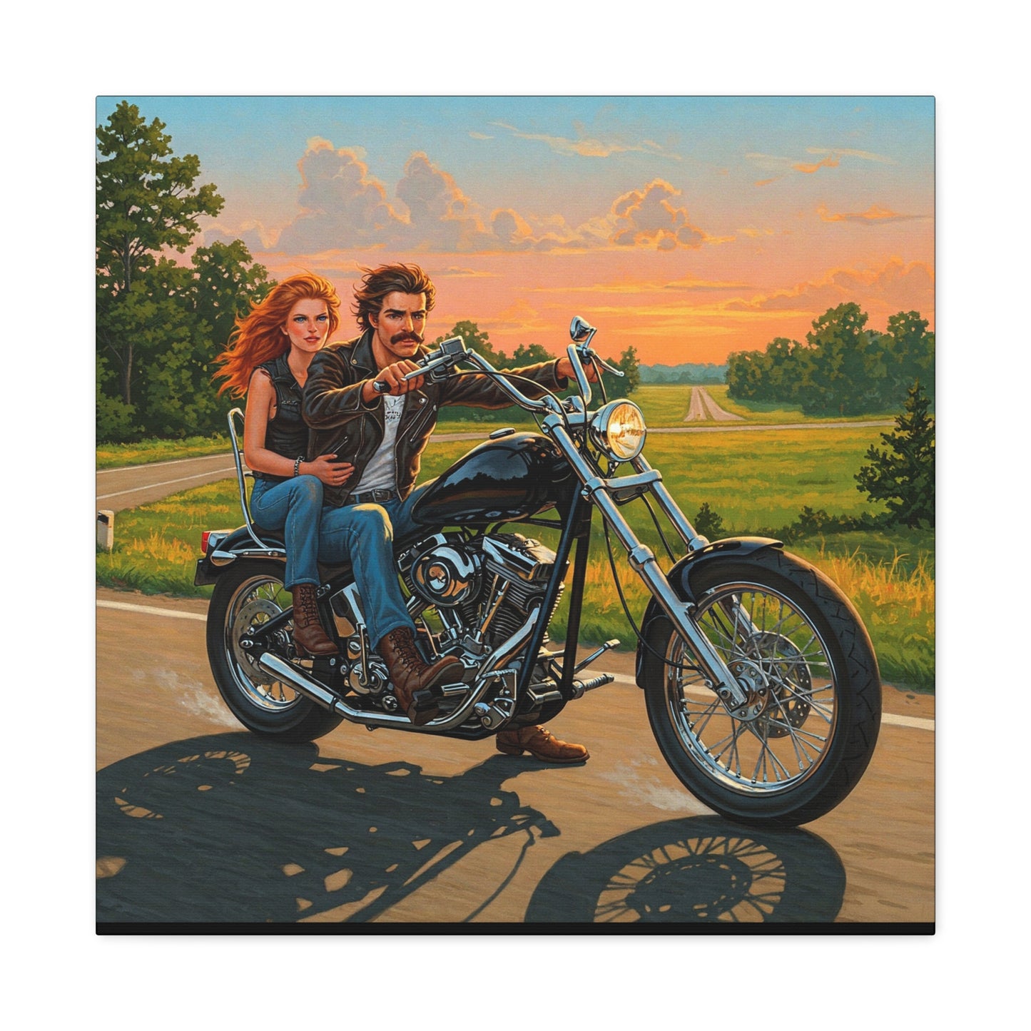 Wall Art-Retro Motorcycle Canvas Wall Art - Adventure Vibes for Bikers and Enthusiasts