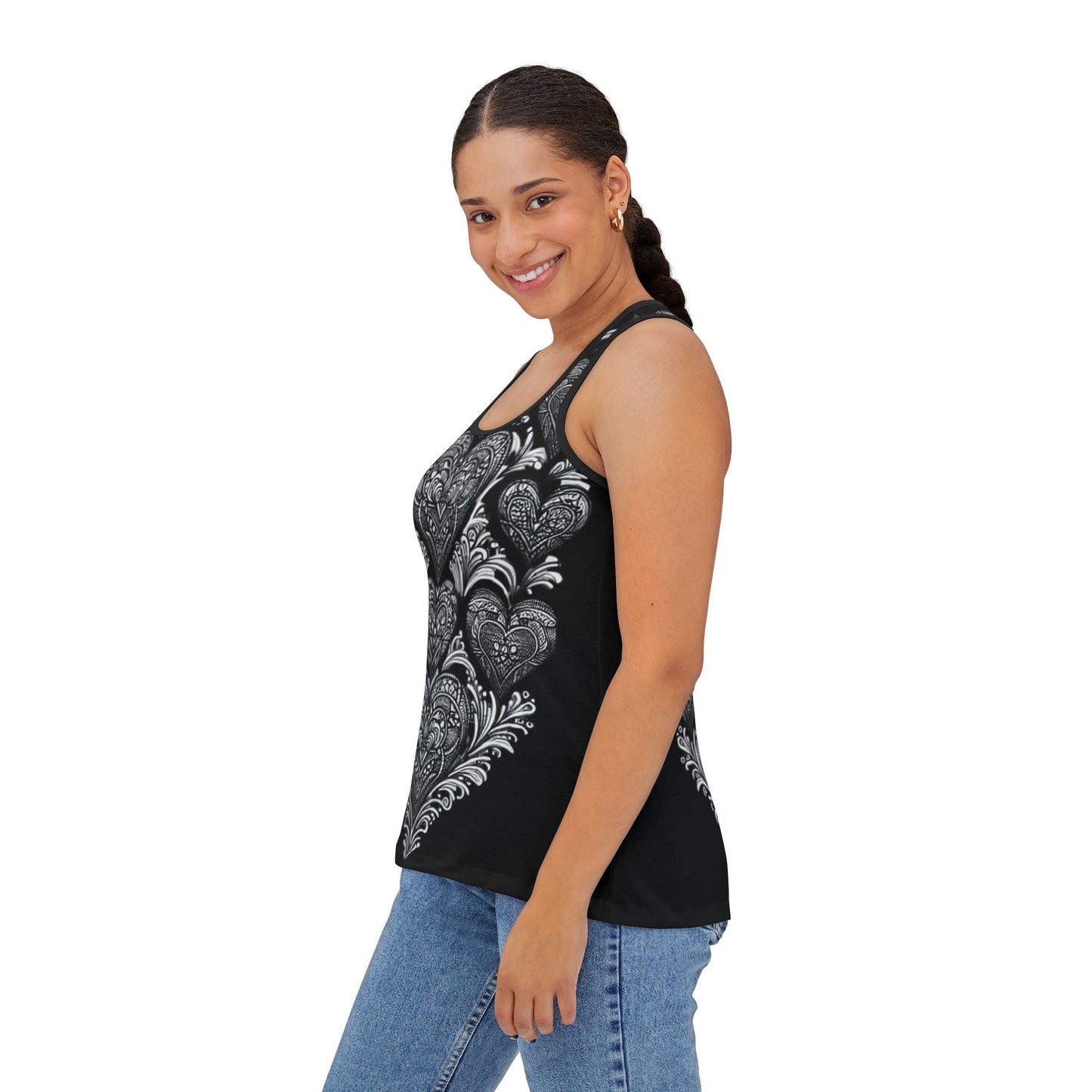 Tank Top-Lacy Hearts-Boho Chic