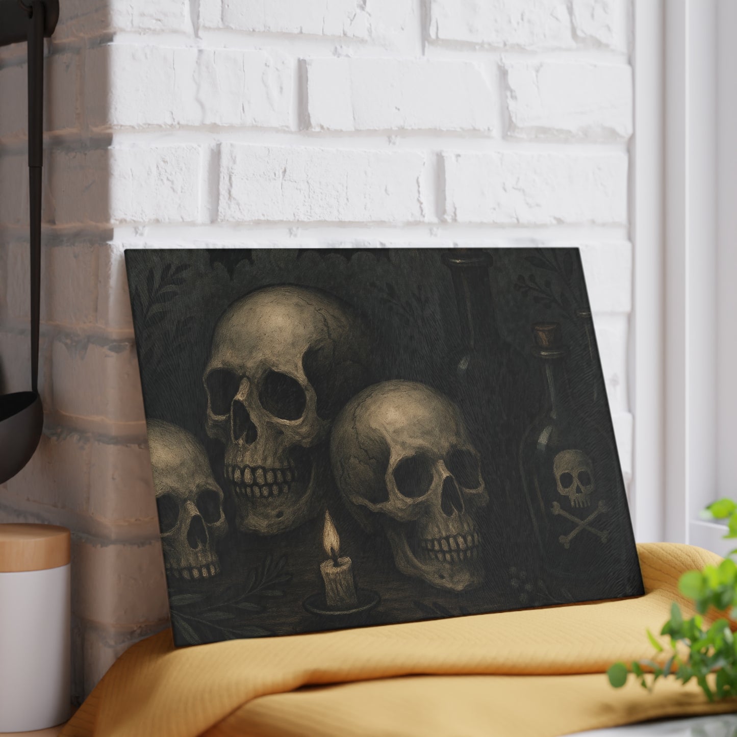 Gothic Skull Glass Cutting Board, Unique Kitchen Decor, Halloween Gift, Skull Lovers' Kitchenware, Dark Aesthetic Cooking Tool, Spooky [...]