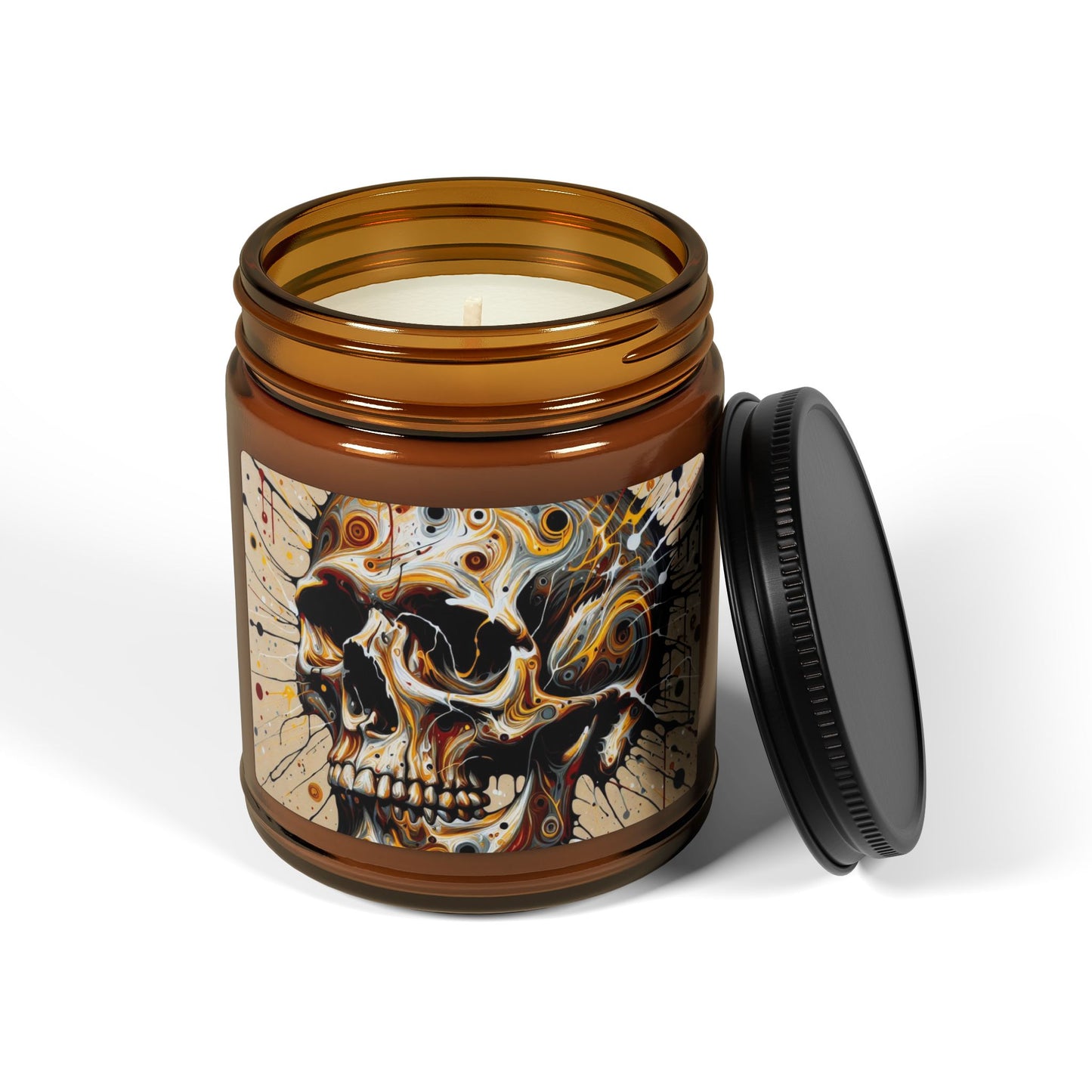 Skull Art Scented Candle, Unique Home Decor, Gothic Candle Gift, Aromatherapy, Halloween Decor