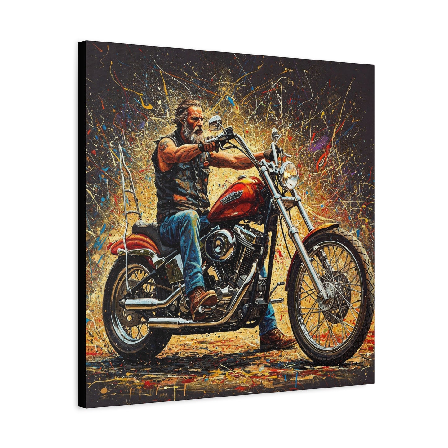 Motorcycle Art Canvas - Stretched Matte Print for Bikers