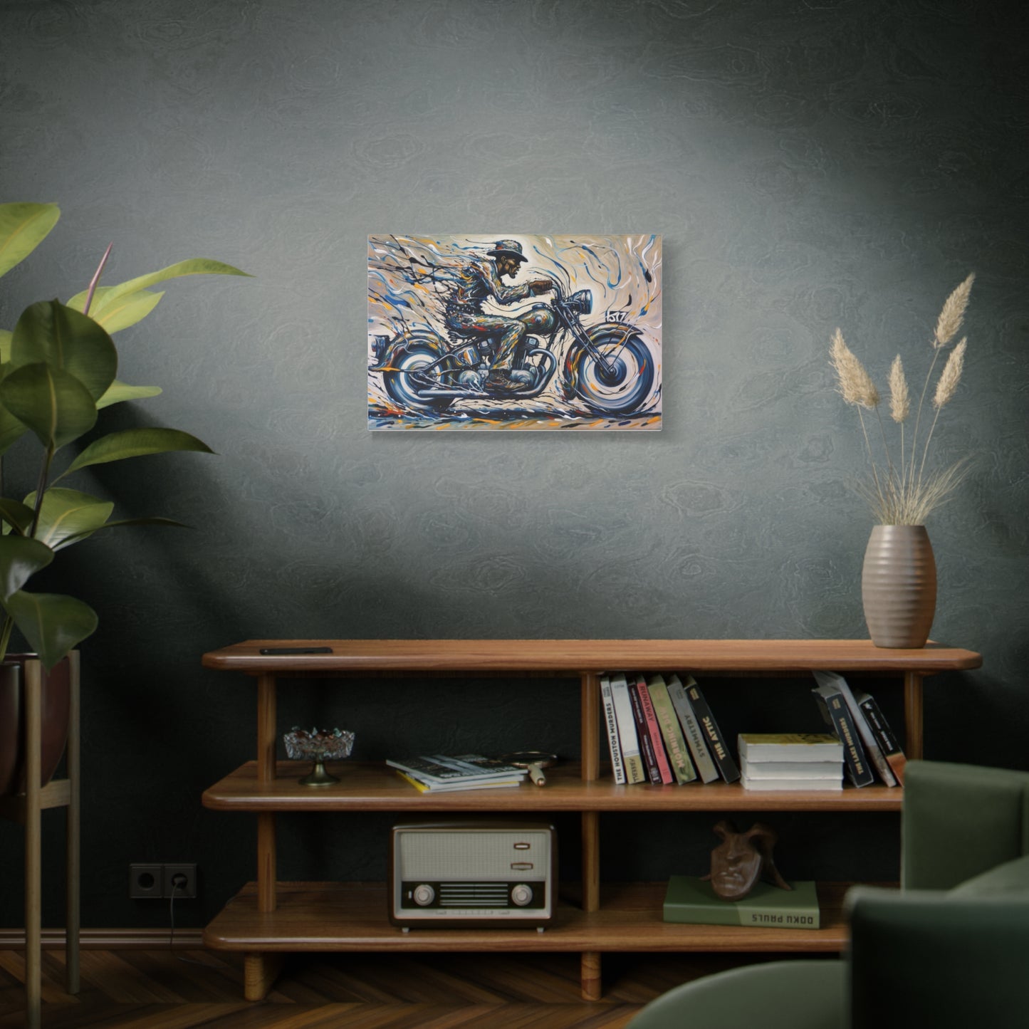 Motorcycle Art Canvas Print - Bold Biker Wall Decor