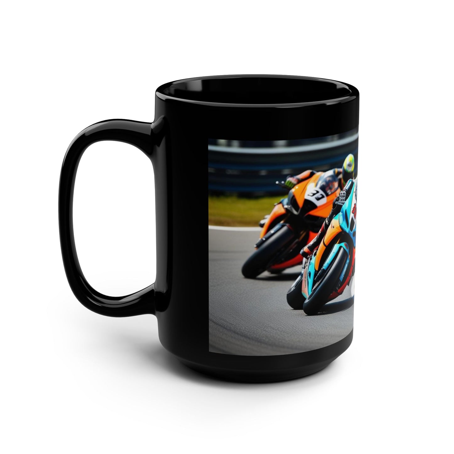 Racing Spirit Black Ceramic Mug – Motorsport Gift for Men & Drivers