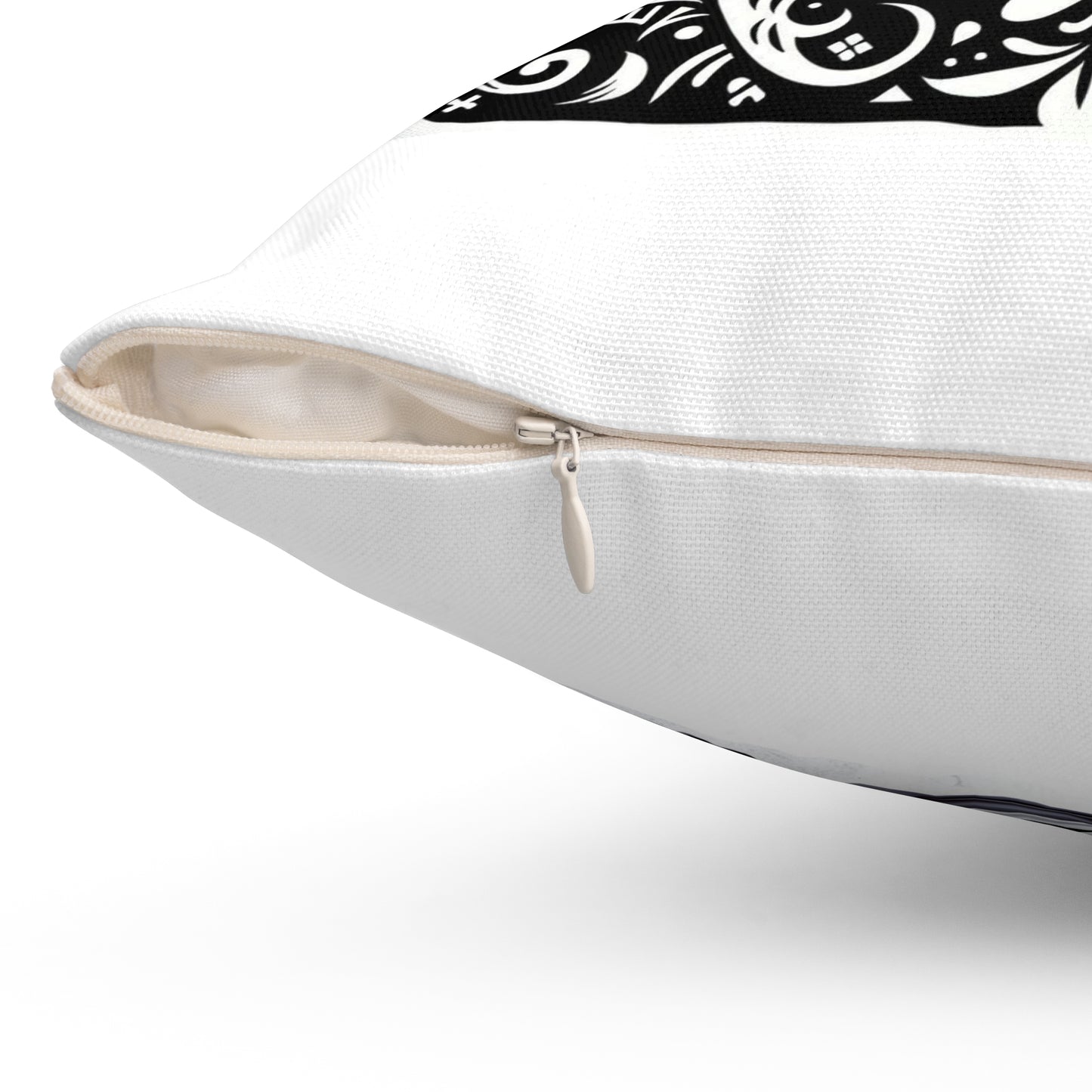 Square Pillow - Gothic Pinup and Skull Crossbones Reversible Design