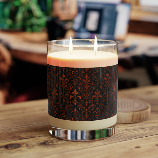 Elegant Black and Red Floral Scented Candle, Home Decor, Cozy Atmosphere, Gift for Her, Aromatherapy