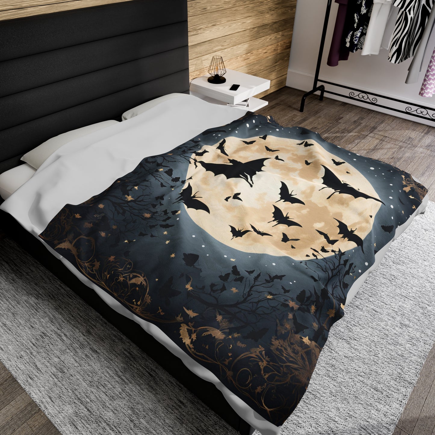 Plush Blanket - Bats in the Moonlight-Wall decor-Couch throw