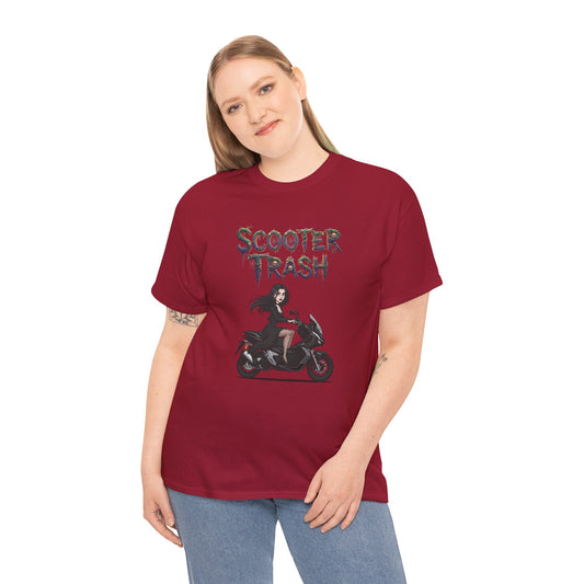 Scooter Trash Unisex Heavy Cotton Tee, Biker Tee, Motorcycle Lover Gift, Casual Cool Shirt, Halloween Motorcycle Tee, Unique Graphic Tee