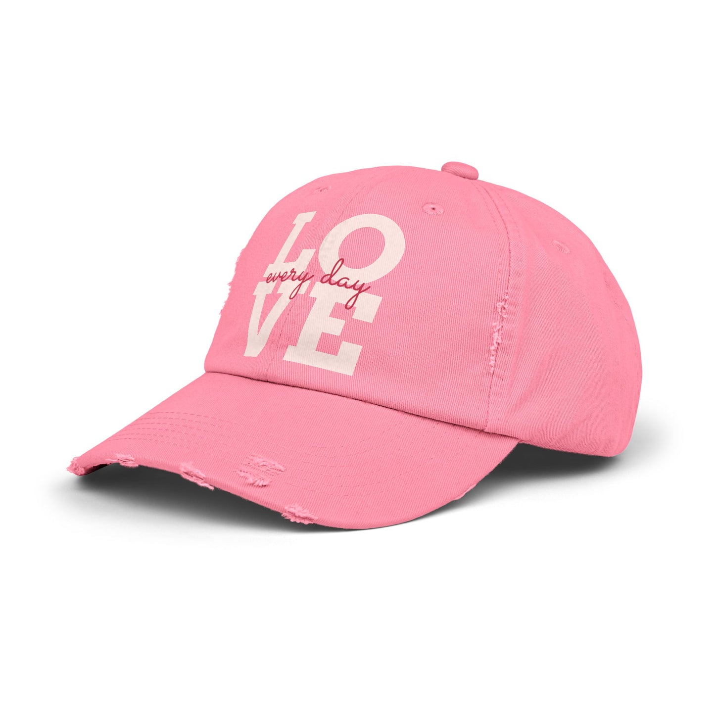 Unisex Distressed Cap with 'LOVE' Design – Trendy, Casual Hat for All Occasions, Holiday Gift, Everyday Wear, Cool Accessories