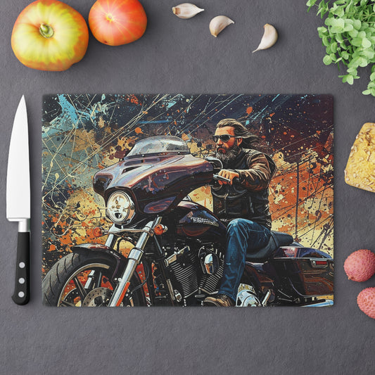 Cutting Board - Motorcycle Adventure- Cheese Tray-Perfect for Bikers & Grill Lovers