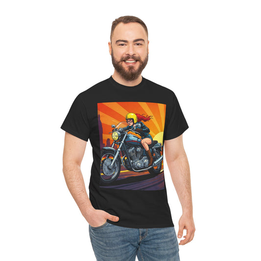 Vintage Motorcycle Rider Tee, Unisex Heavy Cotton Shirt, Biker Apparel, Gift for Motorcycle Lovers, Summer Casual Wear, Freedom Tees