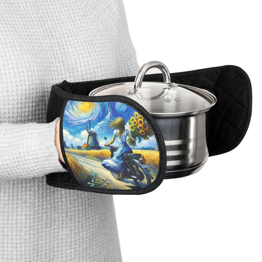 Oven Mitts with Colorful Landscape Design - Perfect for Home Chefs and Gift Giving-Vintage Biker Charm