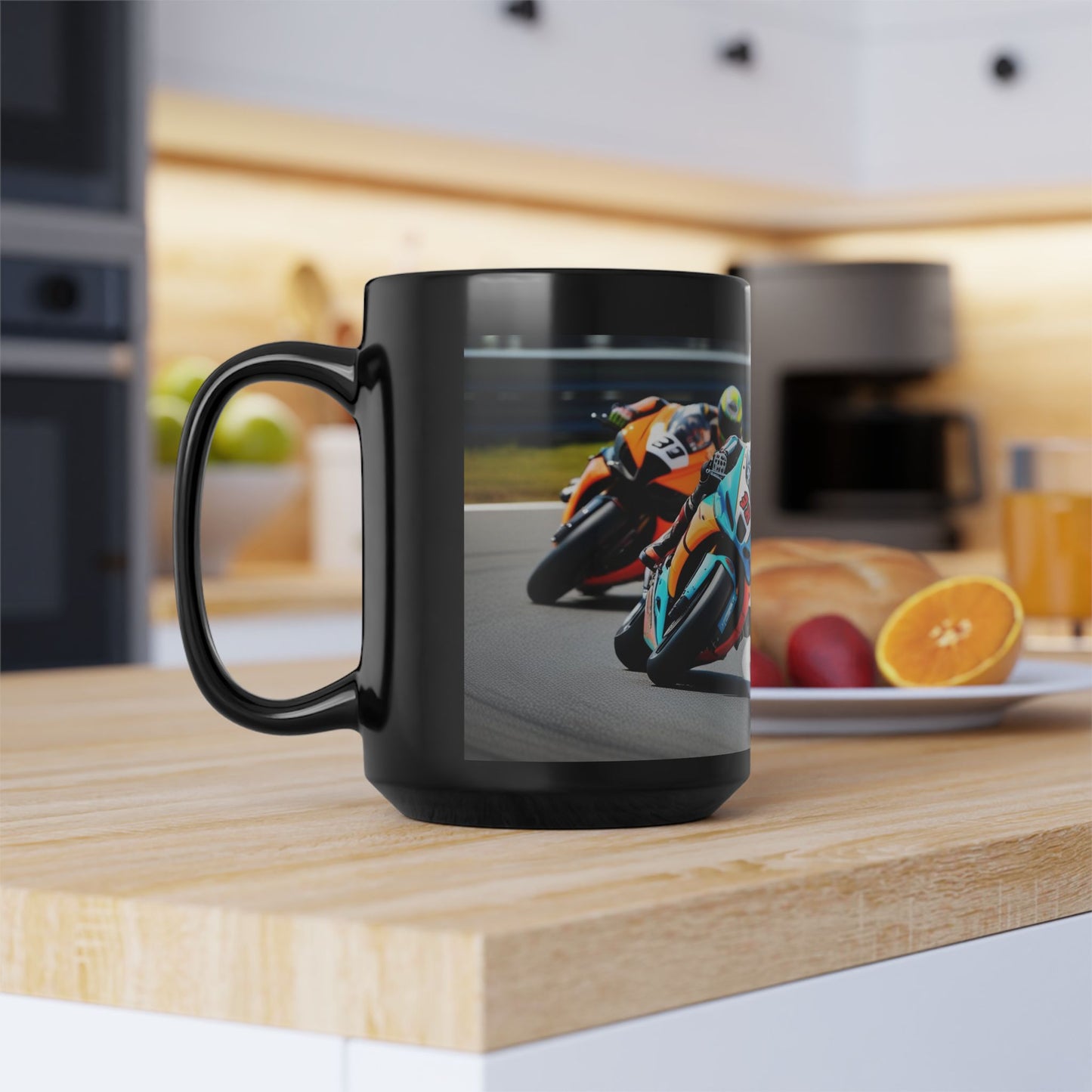 Racing Spirit Black Ceramic Mug – Motorsport Gift for Men & Drivers