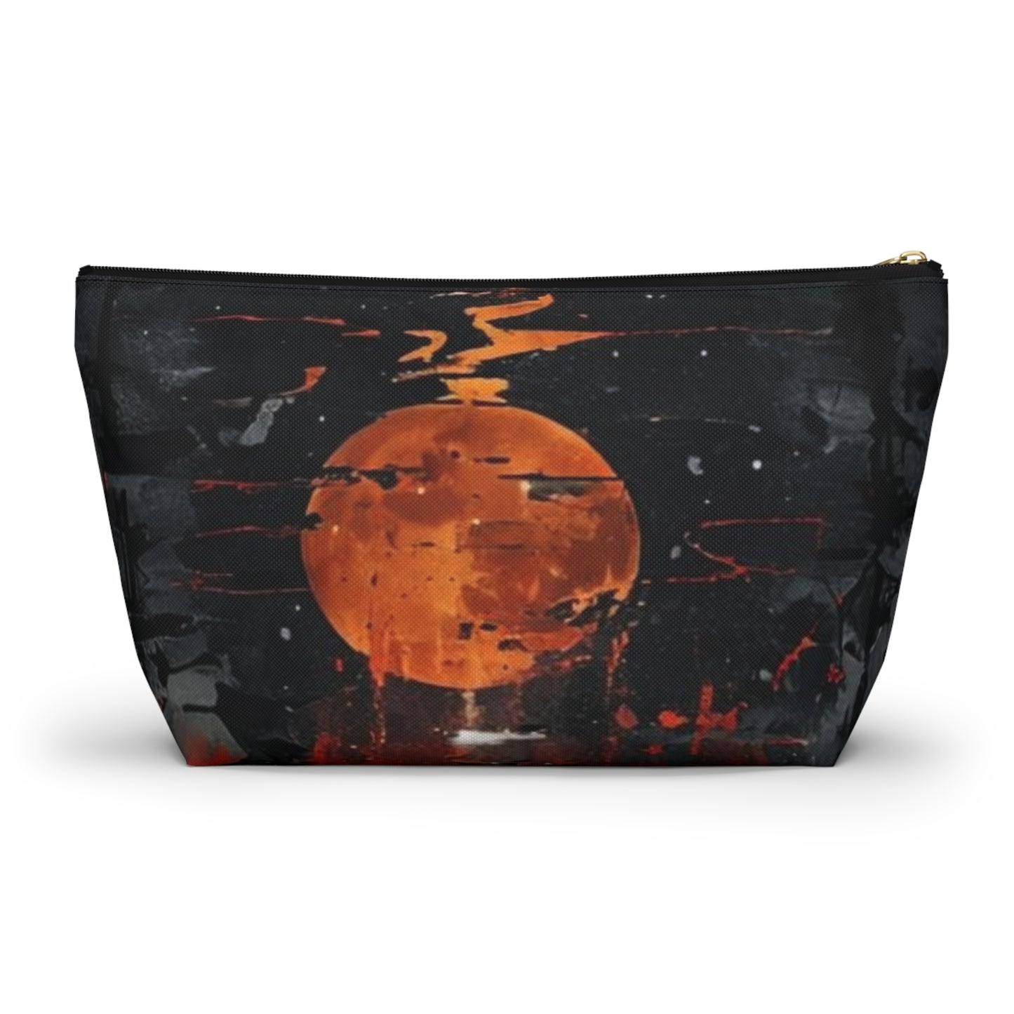Motorcycle-Themed Accessory Pouch, Night Riding Makeup Bag, Travel Organizer, Gift for Bikers, Halloween or Fall Inspired