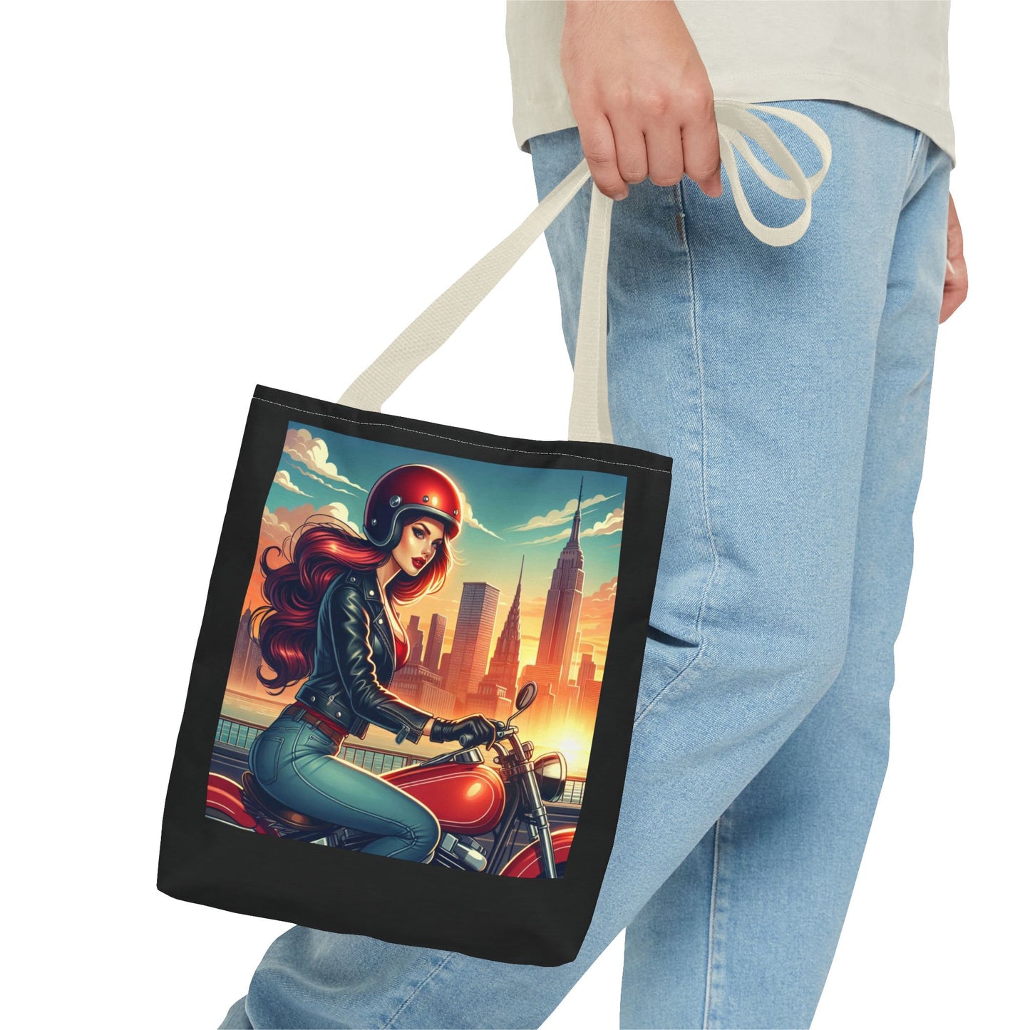 Tote Bag- Motorcycle Pinup Tote
