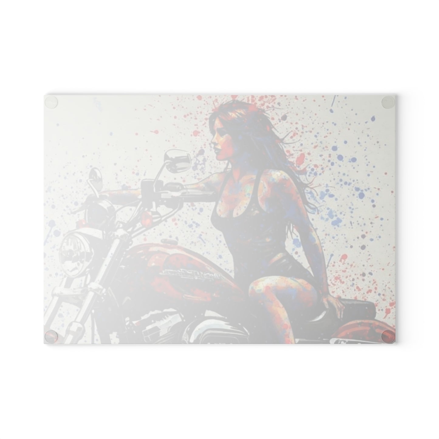 Glass Cutting Board - Perfect Gift for Motorcycle Lovers-Colorful Biker Kitchen