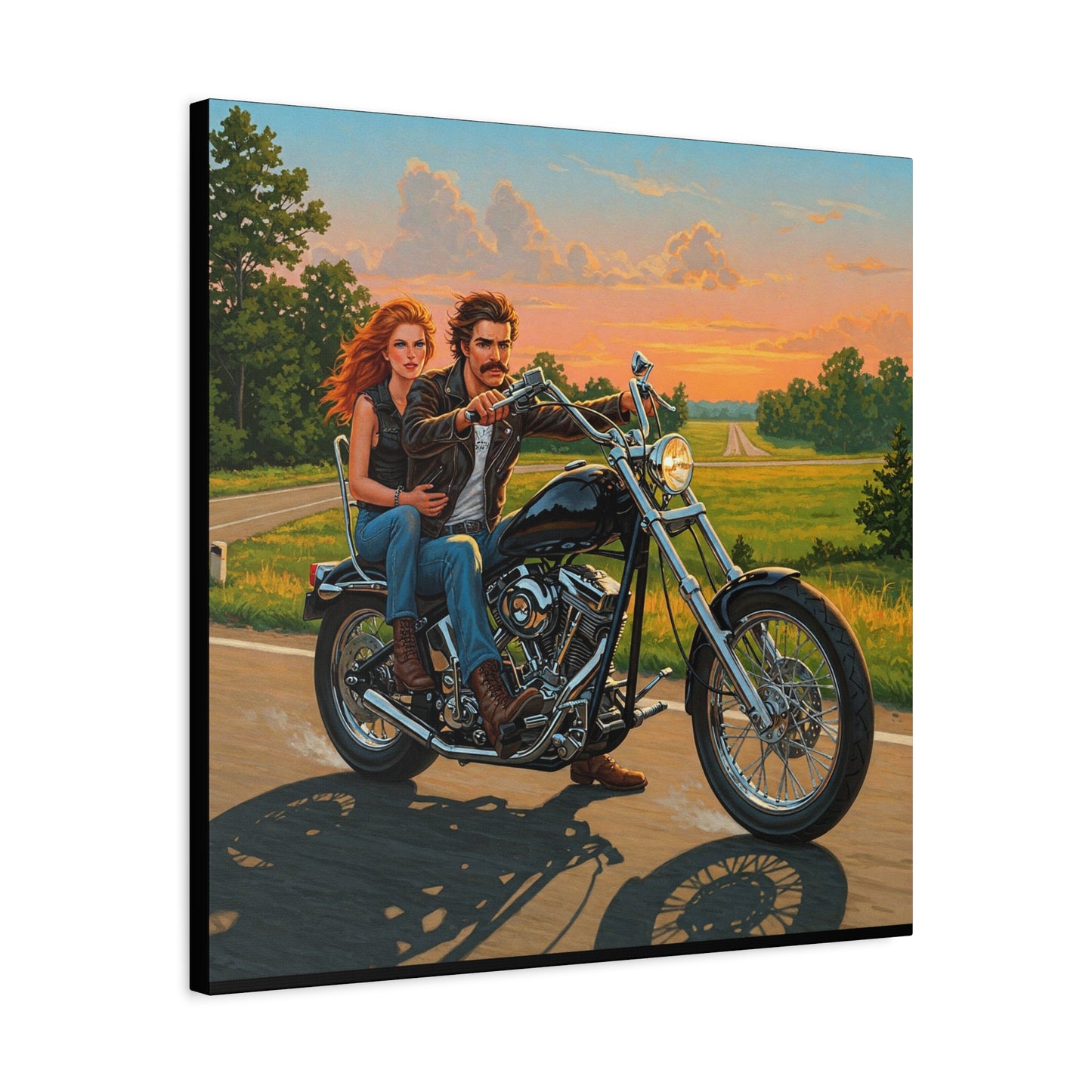 Wall Art-Retro Motorcycle Canvas Wall Art - Adventure Vibes for Bikers and Enthusiasts