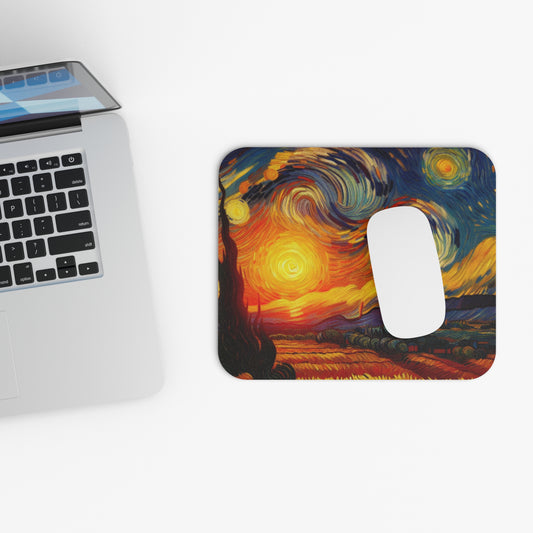 Starry Night Mouse Pad, Art Desk Accessory, Vintage Style Office Decor, Gift for Artists, Home Office Essentials, Unique Mousepad