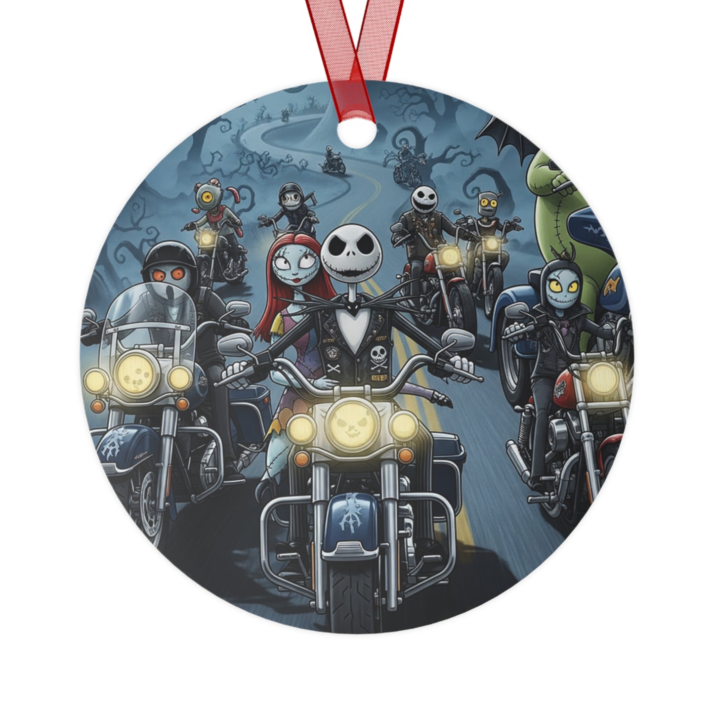 Metal Ornaments-Nightmare Christmas Race Christmas/Halloween Mashup