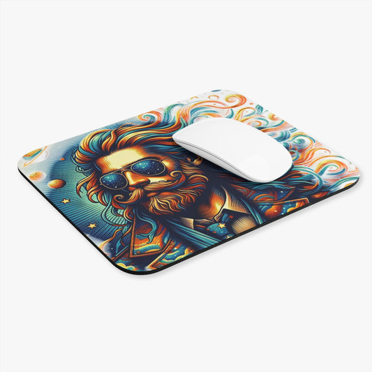 Cosmic Groove Mouse Pad, Retro Art Mousepad, Space Themed Desk Accessory, Bohemian Gift, Computer Mouse Mat
