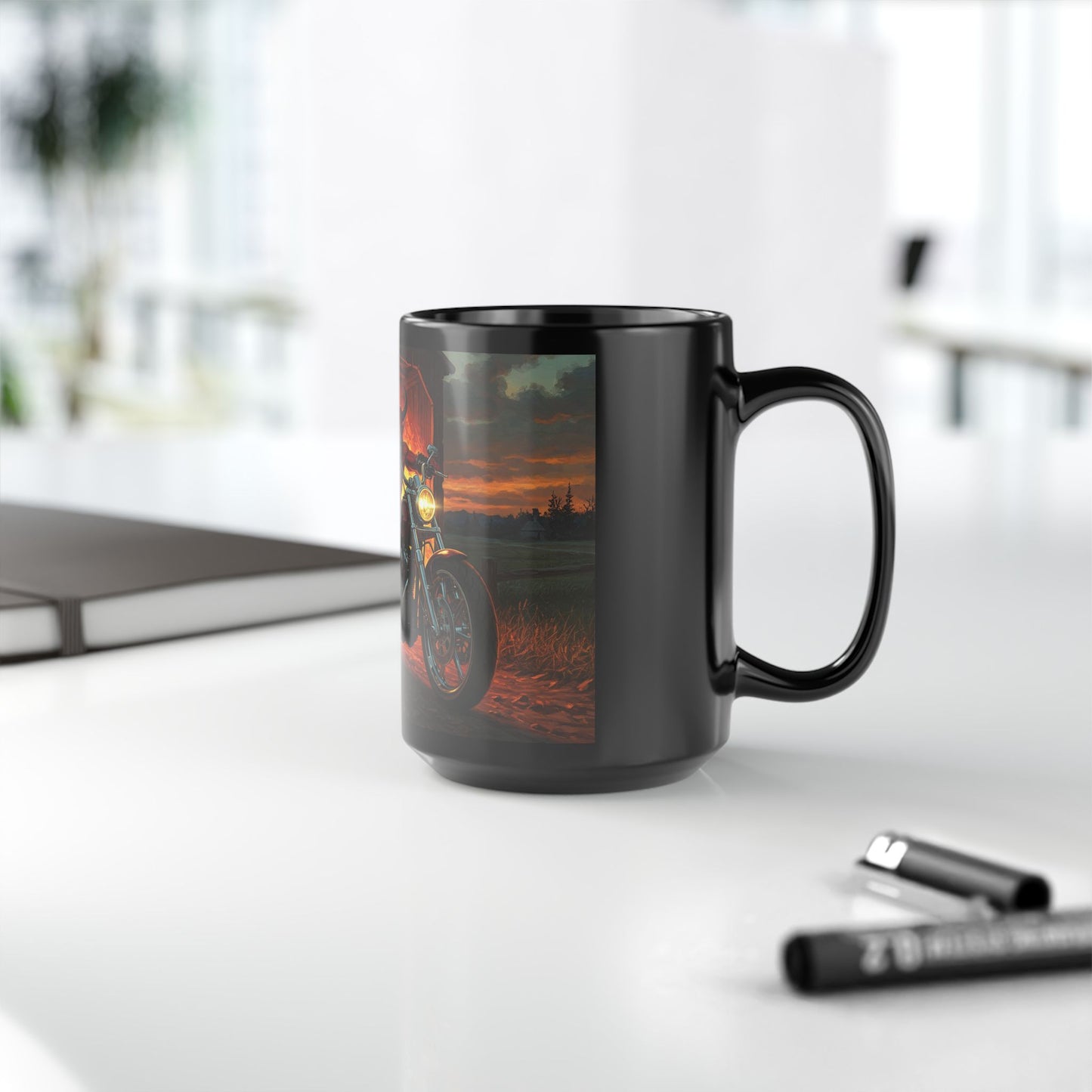 Bold Biker Demon Skull Mug – Motorcycle Coffee Cup for Riders & Enthusiasts