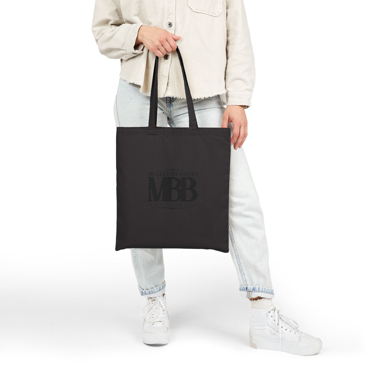 Edgy Biker Tote Bag, Stylish Canvas Bag, Coffee Lovers Tote, Gift for Bikers, Chic Reusable Shopping Bag