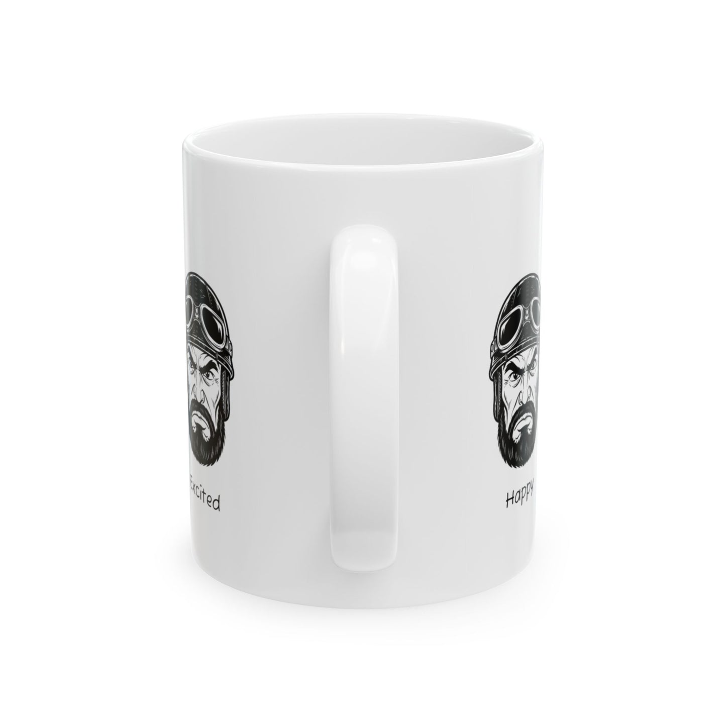 Biker Humor Ceramic Mug - Faces of Bikers, Gifts for Motorcycle Lovers, unique coffee cup, biker gifts, motorcycle mug, expressive drinkware
