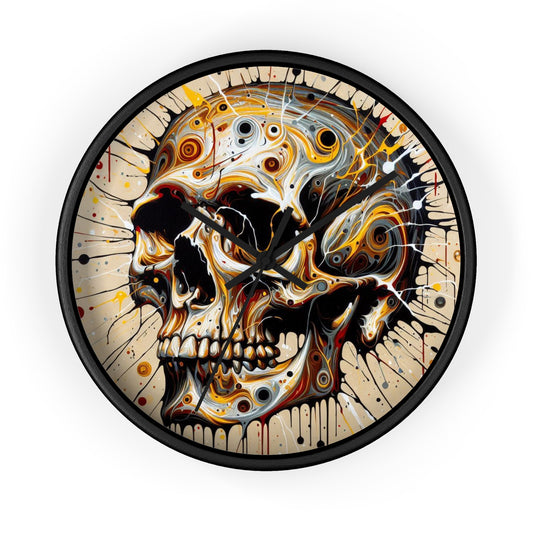Gothic Skull Wall Clock, Edgy Home Decor, Unique Gift for Halloween, Punk Aesthetic Room Accent, Statement Piece, Artful Timepiece